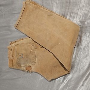 Tan double front carhartt 33x32
